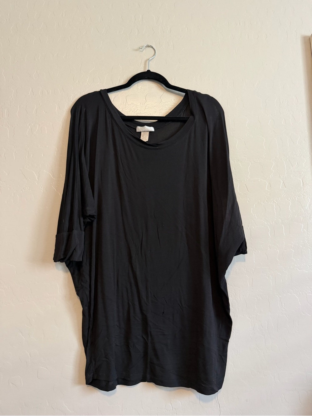 Toska Black Oversized Women's Tunic Top